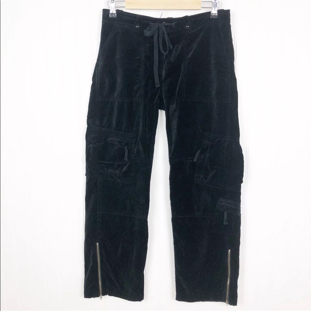 SALE $10 Sundance Velvet Cargo Pants Black 4 P